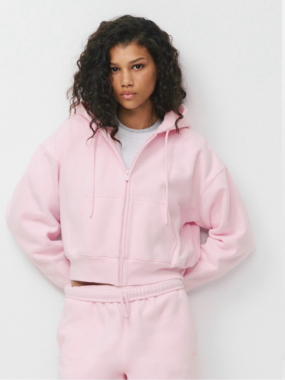 Aritiza Sweetpea Boxy fit Zip-Up Hoodie and shorts set